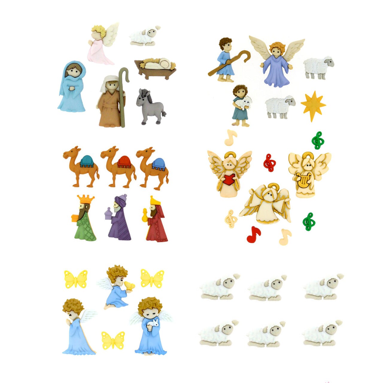 Dress it Up Buttons Nativity Embellishment Assortment, 30+ Pieces